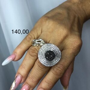 Anéis Luxo Black & Silver